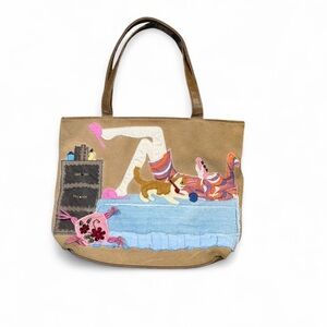 Vintage cat design purse 100% leather